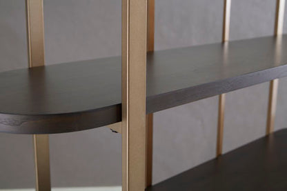 Brentmour Brown with Gold Finish Bookcase