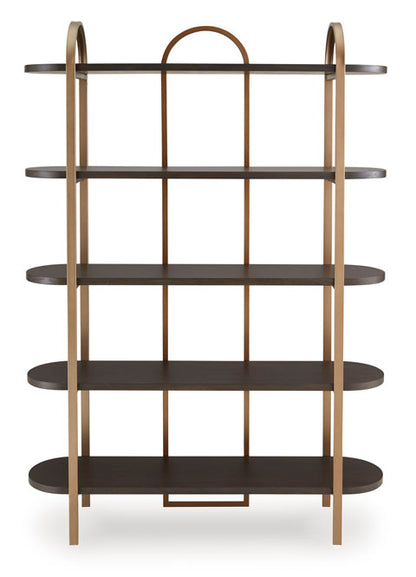 Brentmour Brown with Gold Finish Bookcase