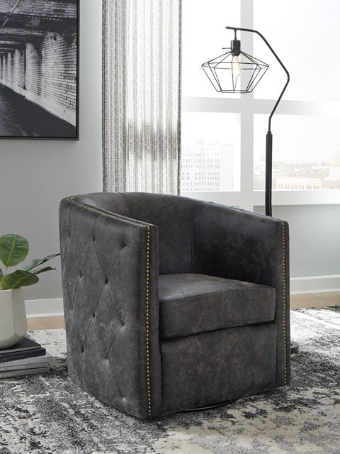 Brentlow Distressed Black Accent Chair