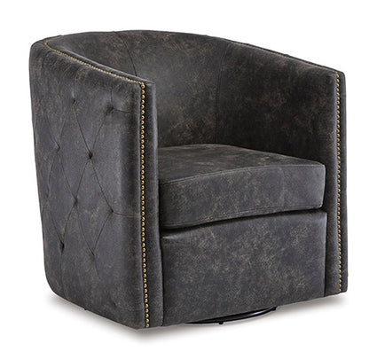 Brentlow Distressed Black Accent Chair