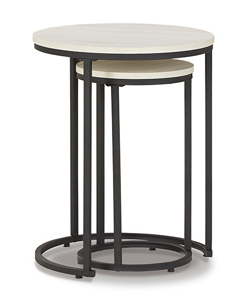 Briarsboro White and Black Accent Table