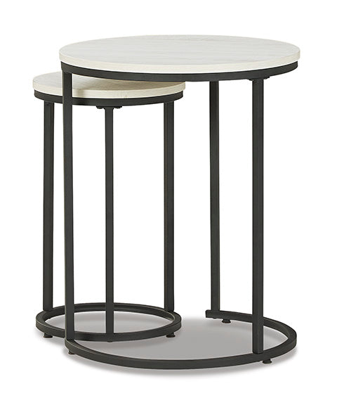 Briarsboro White and Black Accent Table