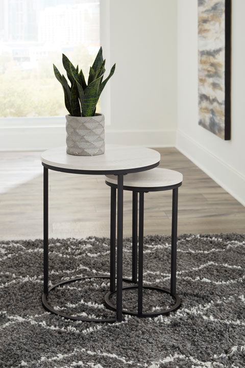 Briarsboro White and Black Accent Table