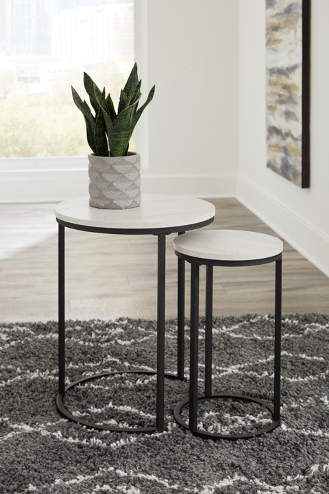 Briarsboro White and Black Accent Table