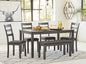 Bridson Gray 6-pc Dining Table and Chairs with Bench Set