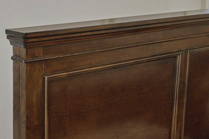Fortman Brownish Cherry Panel Bed