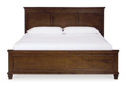Fortman Brownish Cherry Panel Bed