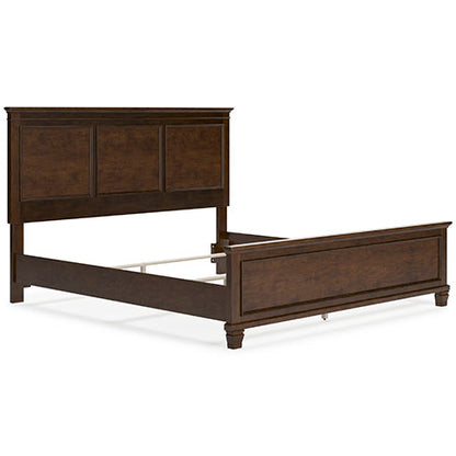 Fortman Brownish Cherry Panel Bed