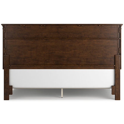 Fortman Brownish Cherry Panel Bed