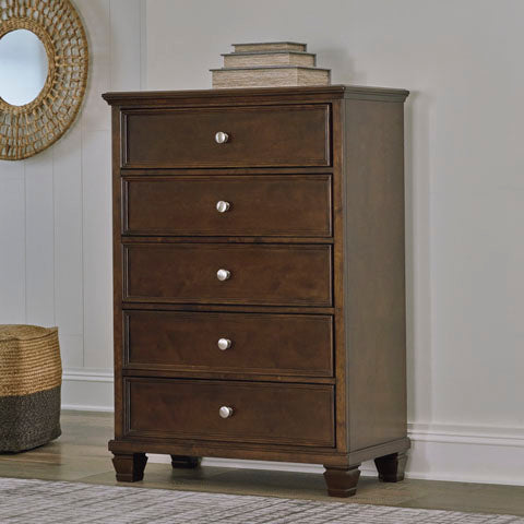 Fortman Brownish Cherry Chest of Drawers