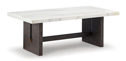 Burkhaus White and Dark Brown Coffee Table