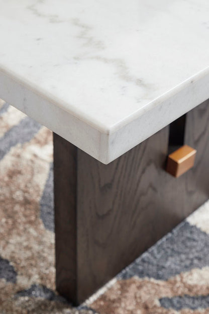 Burkhaus White and Dark Brown Coffee Table