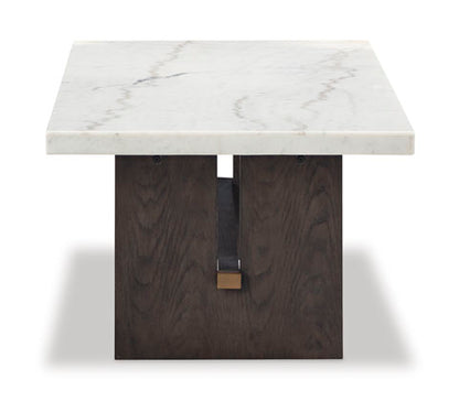 Burkhaus White and Dark Brown Coffee Table