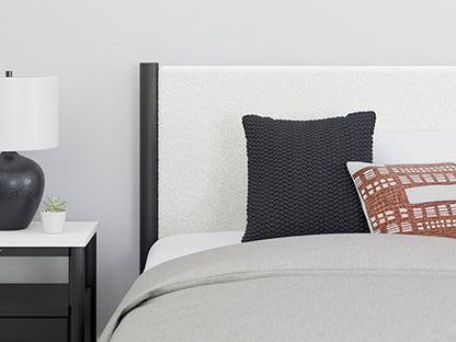 Cadmori Black Full Upholstered Panel Bed
