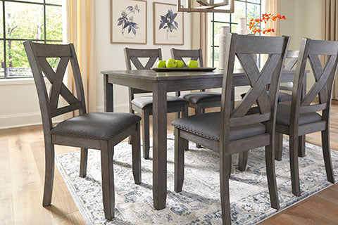 Caitbrook Gray 7-pc Dining Table and Chairs Set