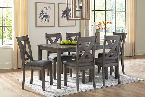 Caitbrook Gray 7-pc Dining Table and Chairs Set