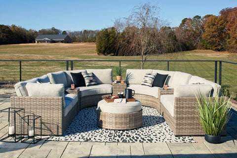 Calworth 7-Piece Outdoor Sectional with Ottoman