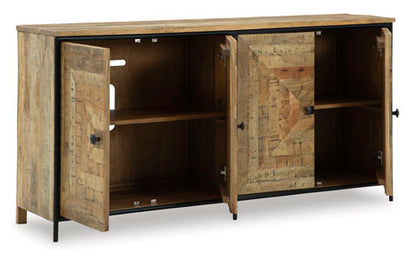 Camney Brown and Black Accent Cabinet