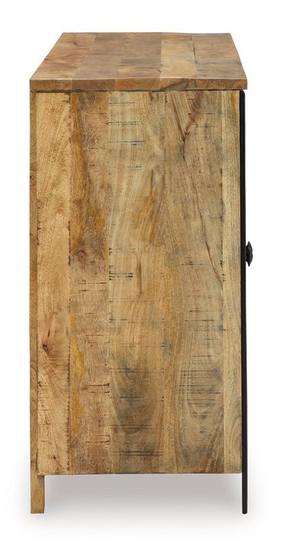 Camney Brown and Black Accent Cabinet