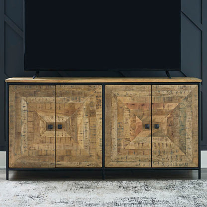 Camney Brown and Black Accent Cabinet