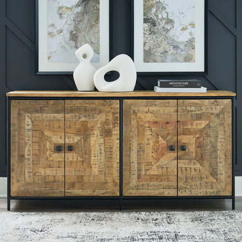 Camney Brown and Black Accent Cabinet