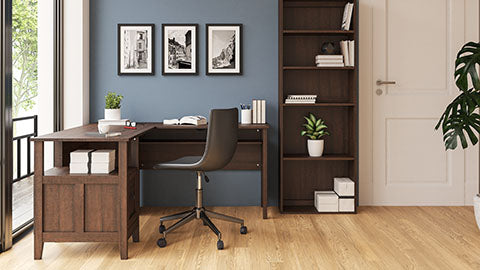 Camiburg Warm Brown 2-Piece Home Office Desk