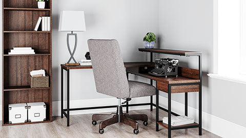 Camiburg Warm Brown L-Desk with Storage