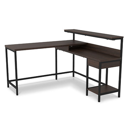 Camiburg Warm Brown L-Desk with Storage