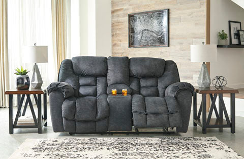 Capehorn Granite Reclining Loveseat with Console