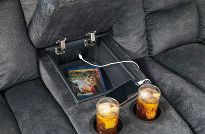 Capehorn Granite Reclining Sofa and Loveseat Set