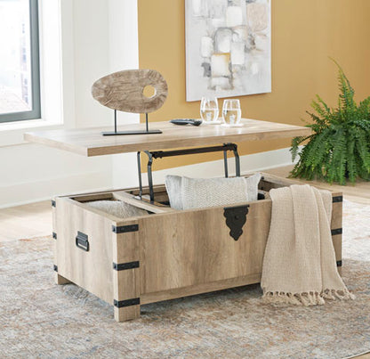 Calaboro Light Brown Lift-Top Coffee Table