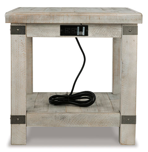 Carynhurst White Wash Gray End Table