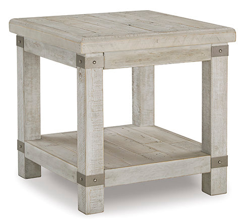 Carynhurst White Wash Gray End Table