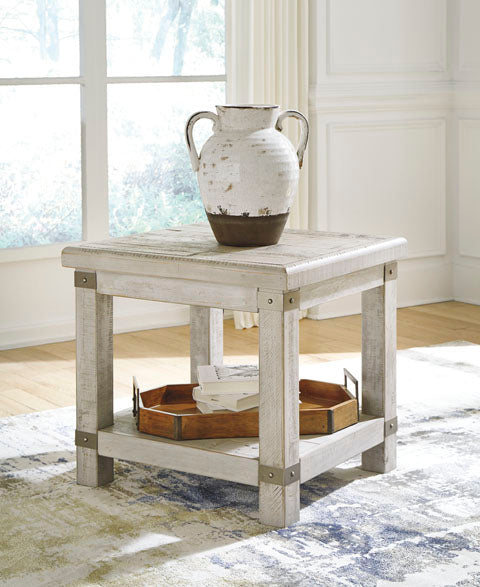 Carynhurst White Wash Gray End Table