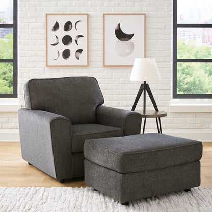 Cascilla Slate Gray Ottoman