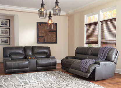 McCaskill Gray Power Reclining Sofa and Loveseat Set
