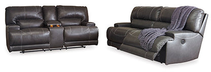 McCaskill Gray Power Reclining Sofa and Loveseat Set