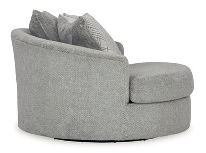 Casselbury Cement Oversized Swivel Accent Chair