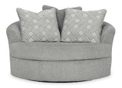Casselbury Cement Oversized Swivel Accent Chair