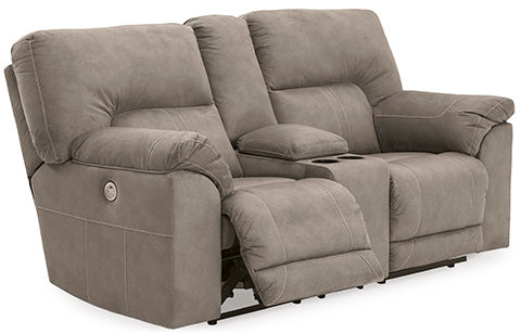 Cavalcade Slate Power Reclining Loveseat with Console