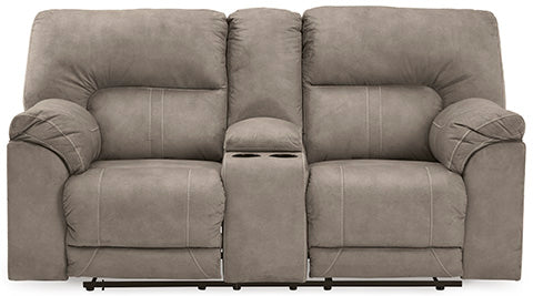 Cavalcade Slate Power Reclining Loveseat with Console