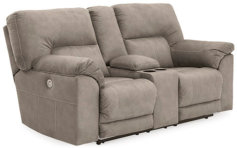 Cavalcade Slate Power Reclining Loveseat with Console