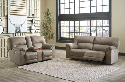 Cavalcade Slate Power Reclining Sofa and Loveseat Set