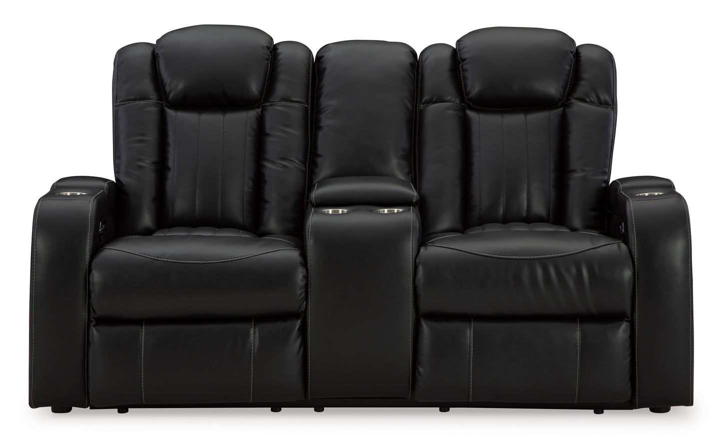 Caveman Den Midnight Power Reclining Loveseat with Console