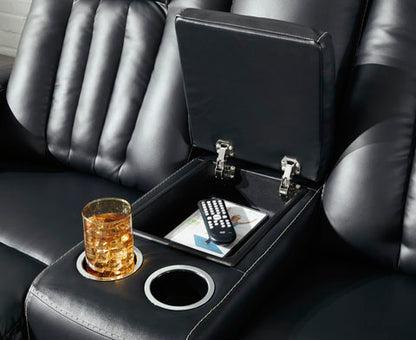 Center Point Black Reclining Sofa and Loveseat Set