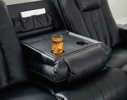 Center Point Black Reclining Sofa and Loveseat Set
