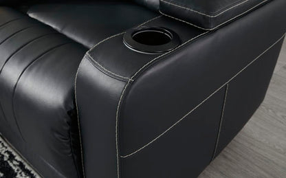 Center Point Black Reclining Sofa and Loveseat Set