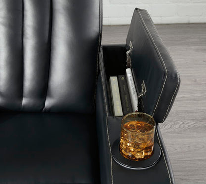 Center Point Black Reclining Sofa and Loveseat Set