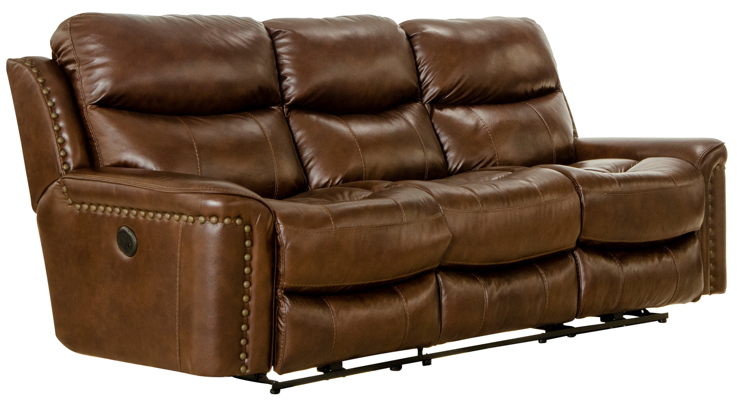 Ceretti Brown Italian Leather Power Reclining Sofa