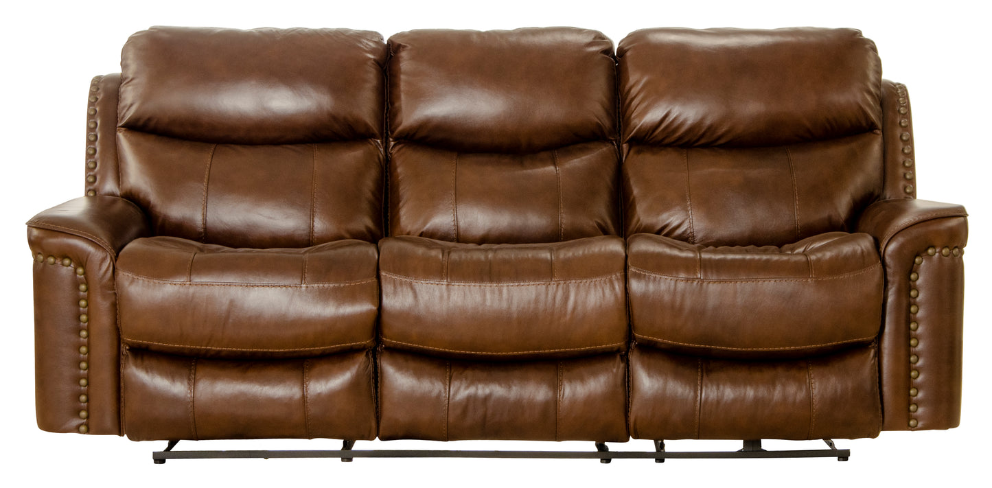 Ceretti Brown Italian Leather Power Reclining Sofa